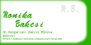 monika bakcsi business card